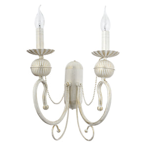 Aplica HubRom, KASGAR 5102-2024-45 35x35xHmax40 cm 2xE27-60W Crem Patina Auriu