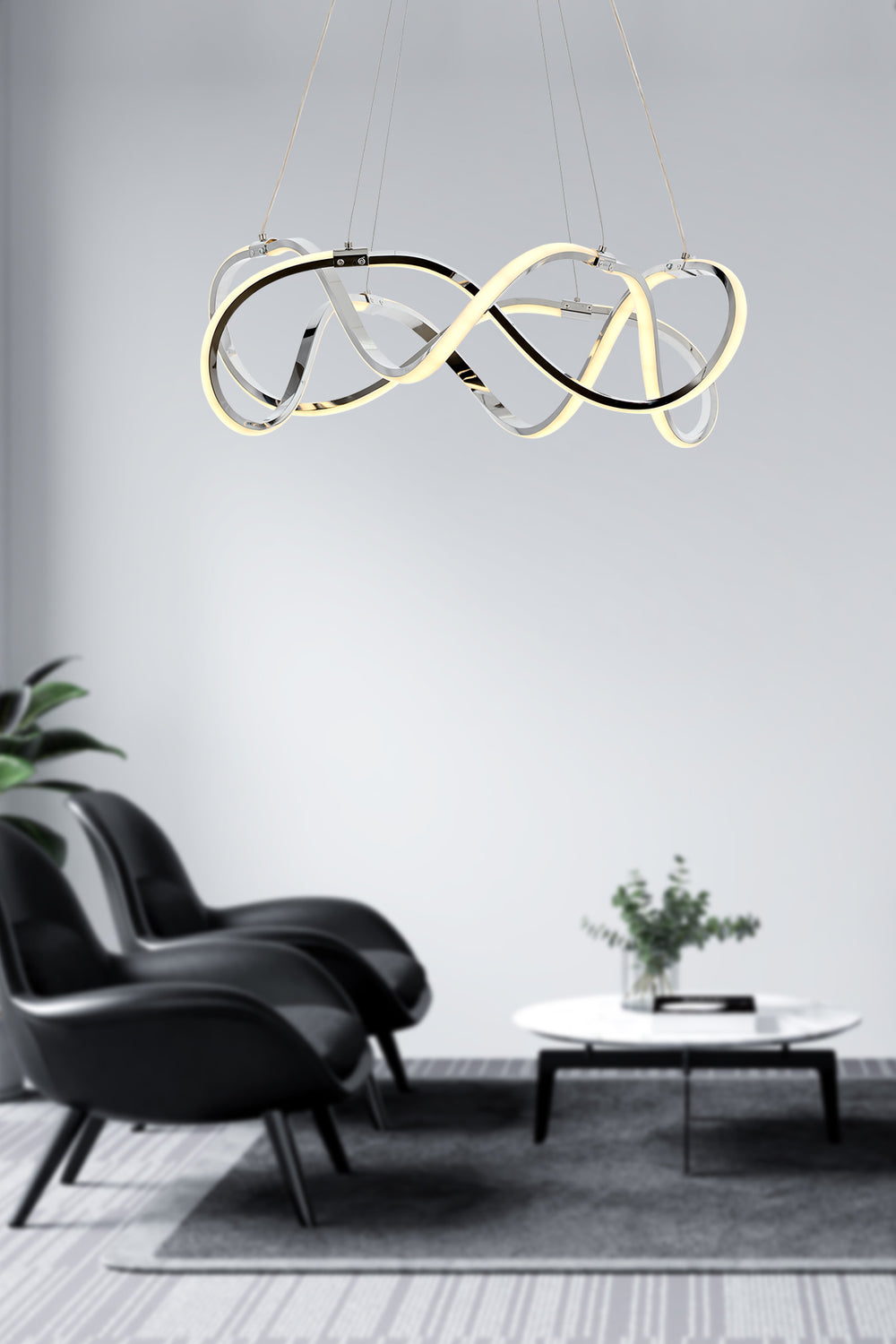 Lustra Led HubRom, BURGAZ Crom 5002-5129-51 60x60xHmax105 cm 60 W / 3200L Lumina Calda,Rece,Neutra