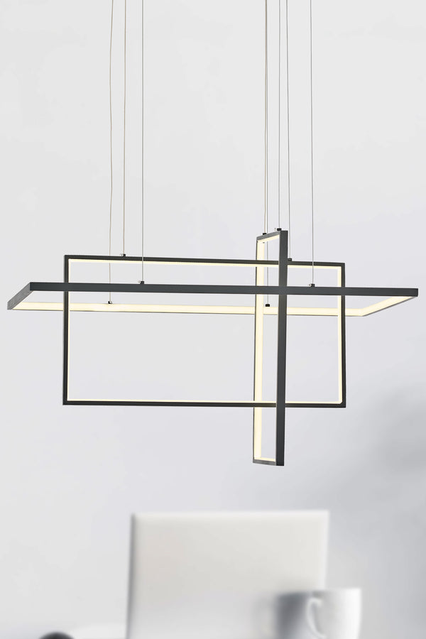 Lustra Led HubRom, CIRAK Antracit 5080-1100-96 80x80xHmax115 cm 80 W / 4000 K Lumina Neutra