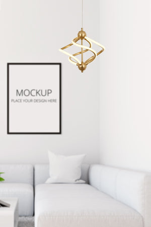 Lustra Led HubRom, RAVENA Auriu 5001-4145-63 30x30xHmax40-80 cm 36 W / 4000 K Lumina Calda,Rece,Neutra