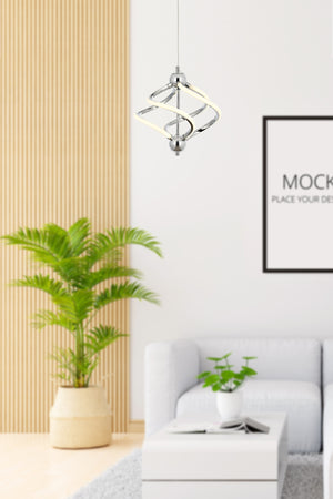 Lustra Led HubRom, RAVENA Crom 5001-4145-51 30x30xHmax40-80 cm 36 W / 4000 K Lumina Calda,Rece,Neutra