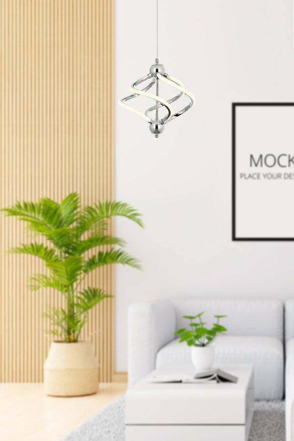 Lustra Led HubRom, RAVENA Crom 5001-4145-51 30x30xHmax40-80 cm 36 W / 4000 K Lumina Calda,Rece,Neutra