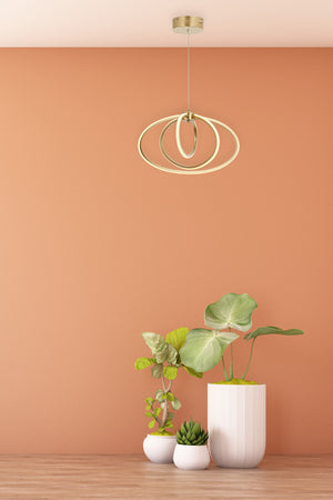 Lustra Led HubRom, VARNA Auriu 5003-5086-63 40x40xHmax35-85 cm 42 W / 4000 K Lumina Calda,Rece,Neutra