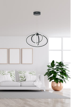 Lustra Led HubRom, VARNA Antarcit 5003-5086-96 40x40xHmax35-85 cm 42 W / 4000 K Lumina Calda,Rece,Neutra