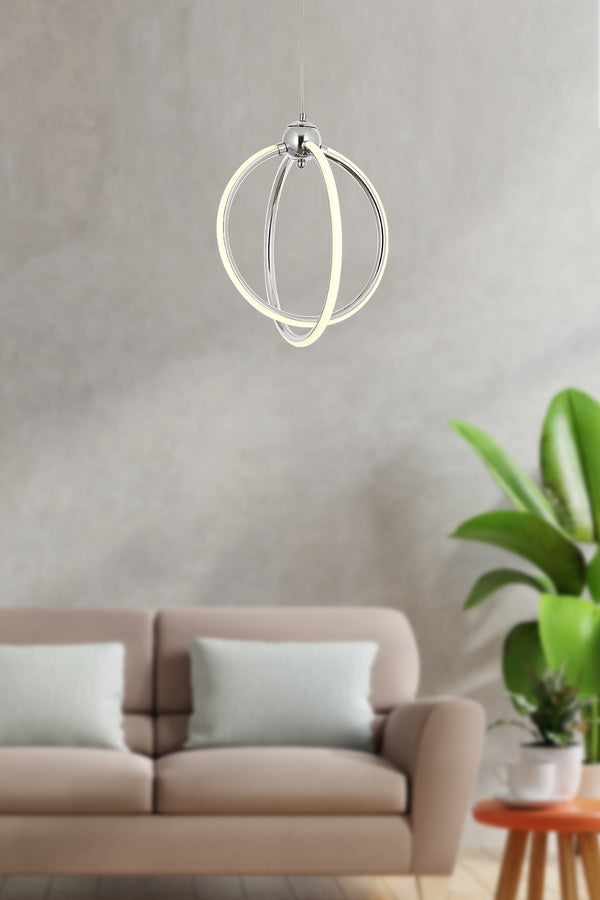 Lustra Led HubRom, PLEVNE Crom 5002-5088-51 32x32xHmax85 cm 35 W / 1700L/4000K Lumina Neutra