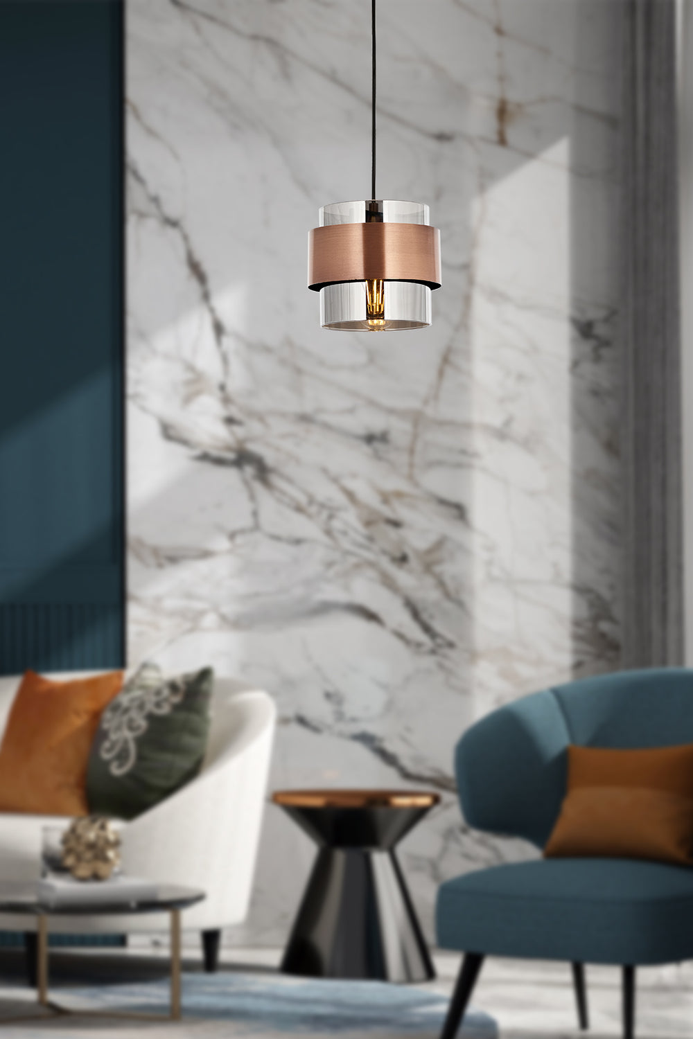 Lustra HubRom, ROZA 5001-4035-81 18x18xHmax75 cm 1xE27-60W Cupru