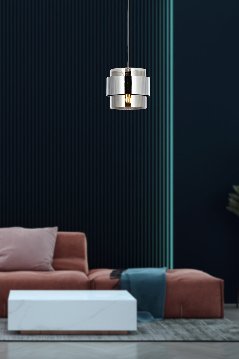 Lustra HubRom, ROZA 5001-4035-51 18x18xHmax75 cm 1xE27-60W Crom