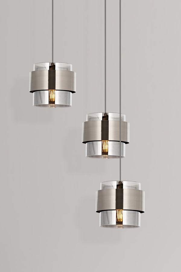 Lustra HubRom, ROZA 5503-4035-53 40x40xHmax110 cm 3xE27-60W Crom Satinat