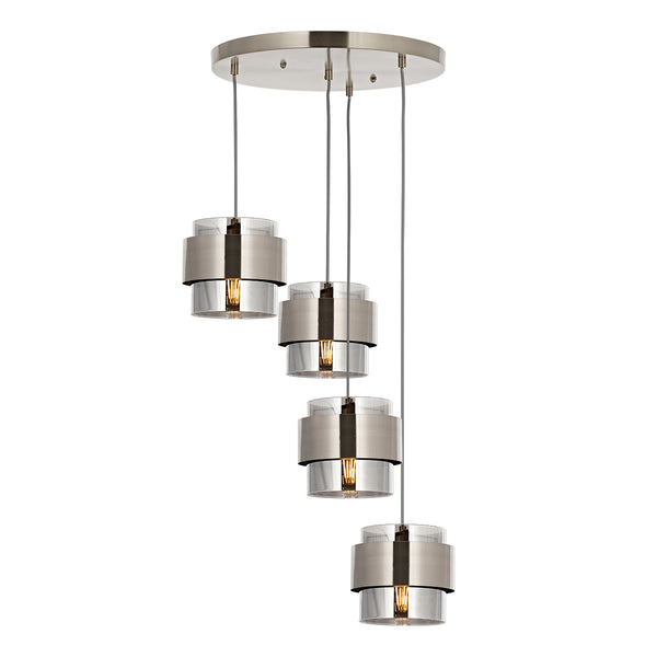 Lustra HubRom, ROZA 5504-4035-53 40x40xHmax110 cm 4xE27-60W Crom Satinat