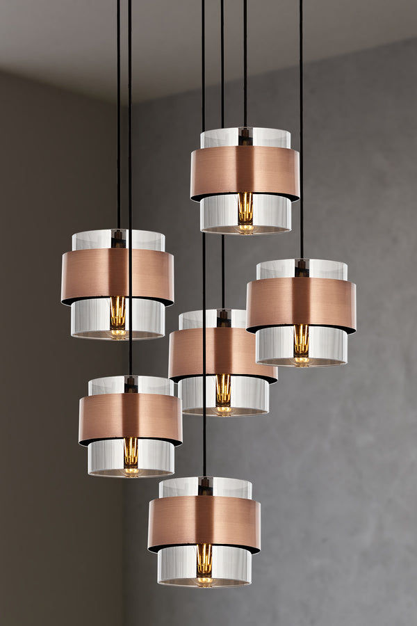 Lustra HubRom, ROZA 5506-4035-81 40x40xHmax120 cm 4xE27-60W Cupru