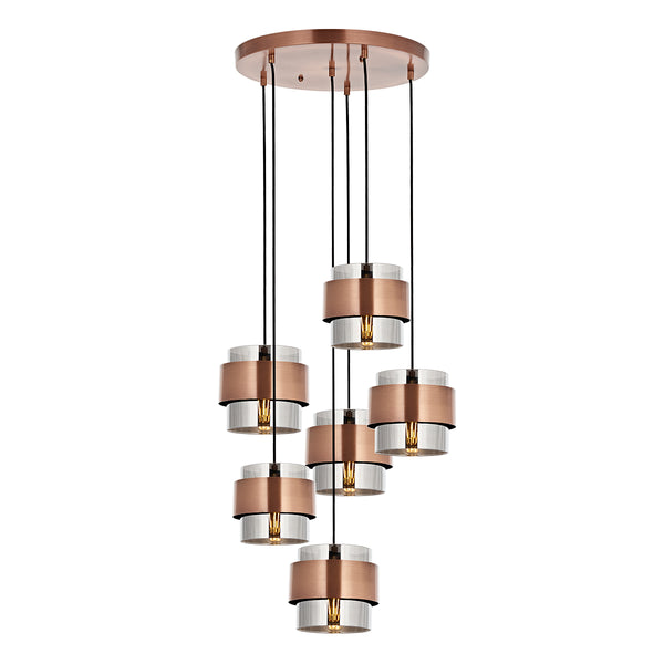 Lustra HubRom, ROZA 5506-4035-81 40x40xHmax120 cm 4xE27-60W Cupru