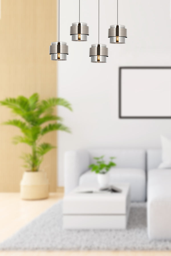 Lustra HubRom, ROZA 5404-4035-53 65x65x20xHmax75 cm 4xE27-60W Crom Satinat