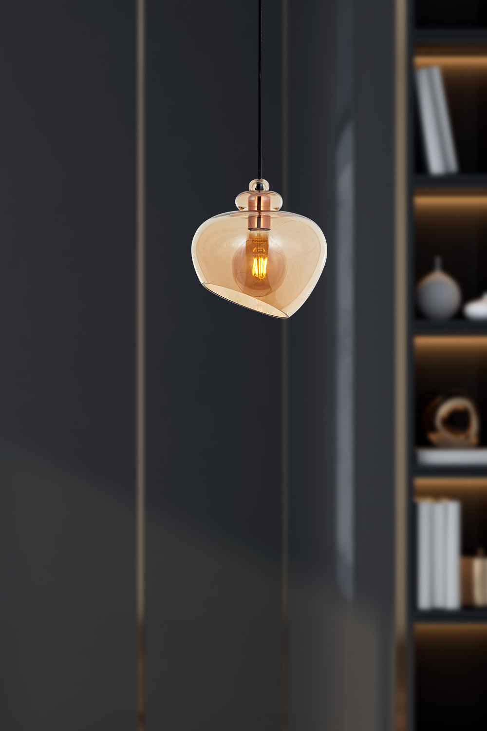 Lustra HubRom, LOTUS 5002-4041-81 23x23xHmax80-100 cm 1xE27-60W Cupru