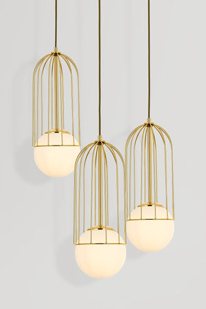 Lustra HubRom, CAPOLA 5503-4545-61 40x40xHmax120 cm 3xE27-60W Auriu