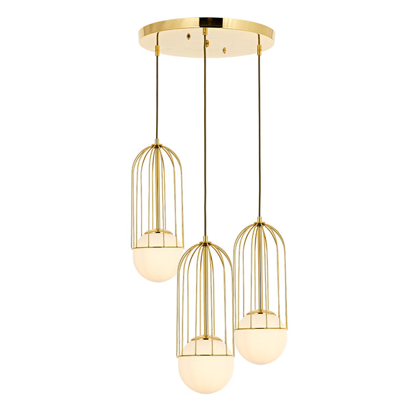 Lustra HubRom, CAPOLA 5503-4545-61 40x40xHmax120 cm 3xE27-60W Auriu