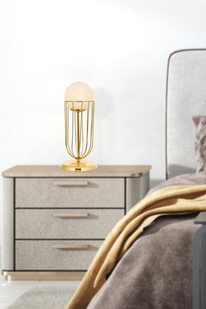 Veioza HubRom, CAPOLA 5201-4545-61 30x15xHmax45 cm 1xE27-60W Auriu