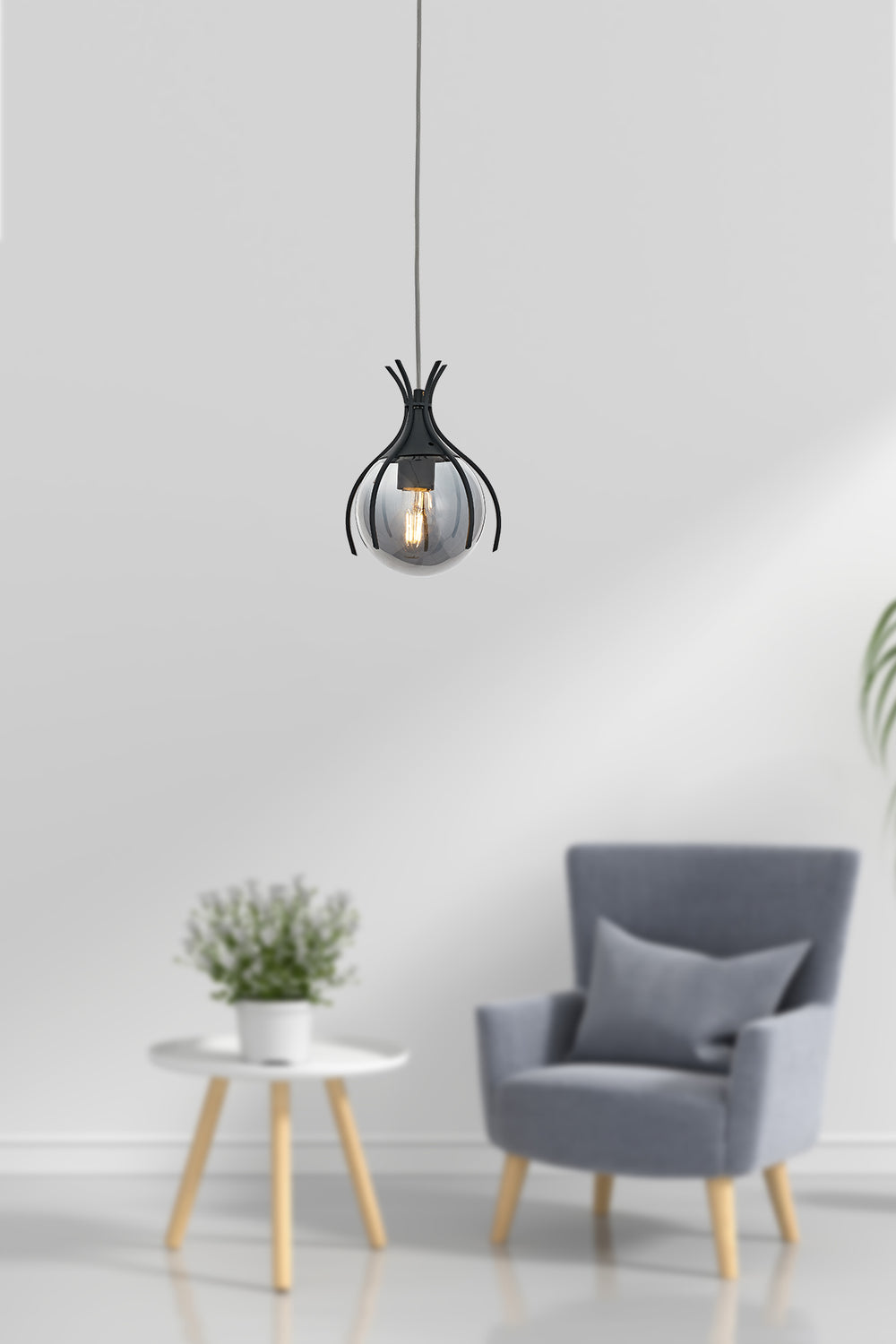 Lustra HubRom, PENCE 5001-1766-96 20x20xHmax50-80 cm 1xE27-60W Antracit