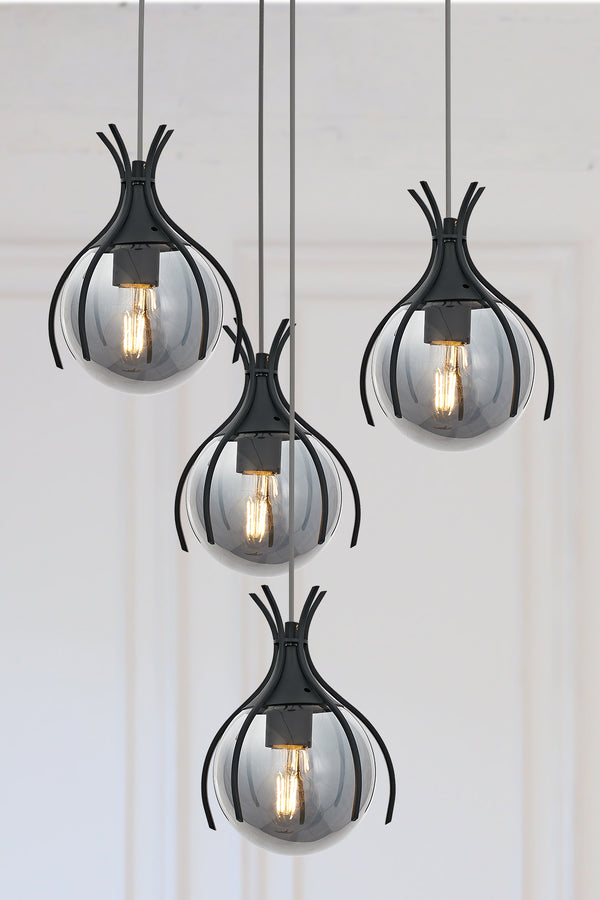 Lustra HubRom, PENCE 5504-1766-96 30x30xHmax110 cm 4xE27-60W Antracit