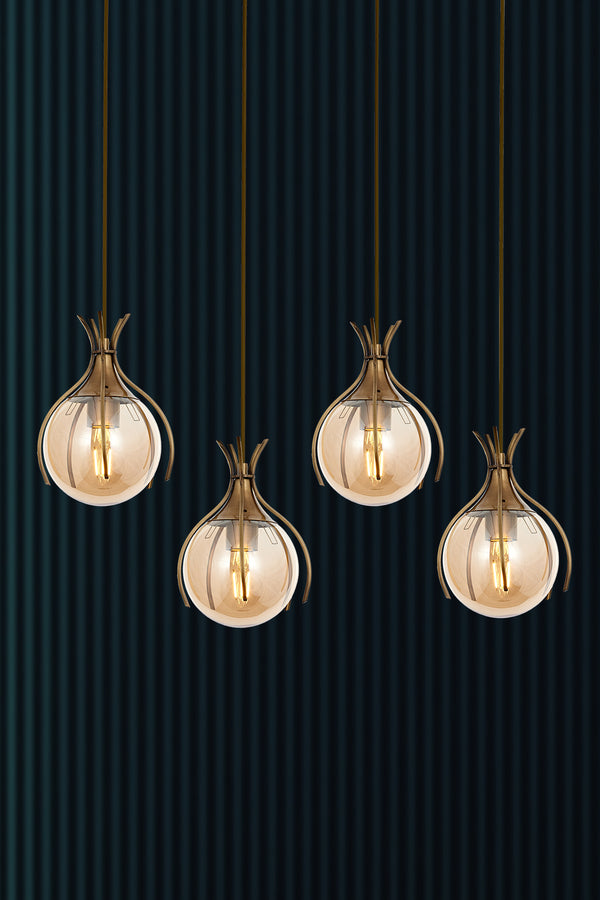 Lustra HubRom, PENCE 5404-1766-52 65x65xHmax110 cm 4xE27-60W Antiq