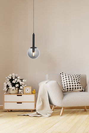 Lustra HubRom, HELYUM 5001-4521-96 16x16xHmax75 cm 1xE14-40W Antracit