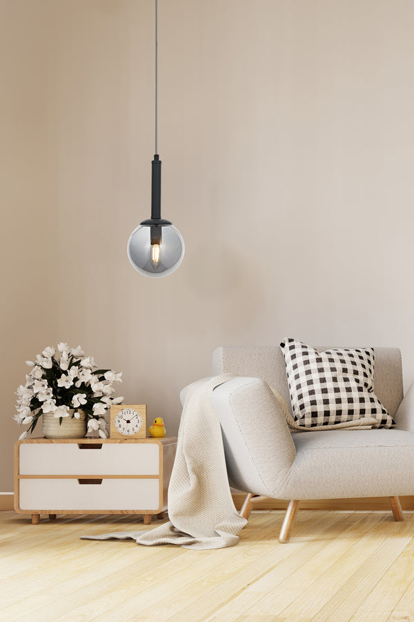 Lustra HubRom, HELYUM 5001-4521-96 16x16xHmax75 cm 1xE14-40W Antracit