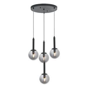 Lustra HubRom, HELYUM 5504-4521-96 30x30xHmax110 cm 4xE14-40W Antracit