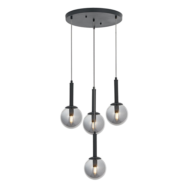 Lustra HubRom, HELYUM 5504-4521-96 30x30xHmax110 cm 4xE14-40W Antracit