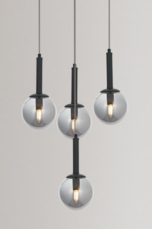 Lustra HubRom, HELYUM 5504-4521-96 30x30xHmax110 cm 4xE14-40W Antracit