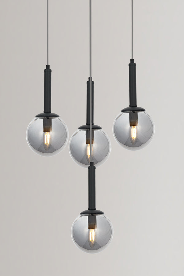 Lustra HubRom, HELYUM 5504-4521-96 30x30xHmax110 cm 4xE14-40W Antracit