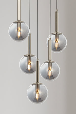 Lustra HubRom, HELYUM 5505-4521-53 40x40xHmax120 cm 4xE14-40W Crom Satinat