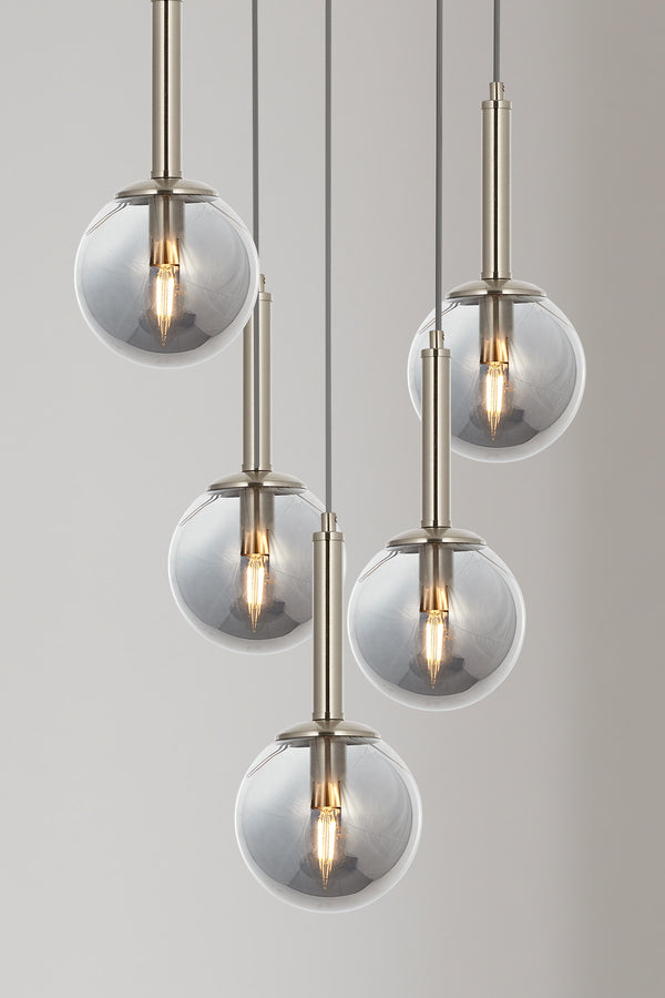 Lustra HubRom, HELYUM 5505-4521-53 40x40xHmax120 cm 4xE14-40W Crom Satinat