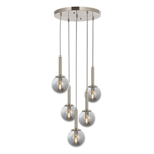 Lustra HubRom, HELYUM 5505-4521-53 40x40xHmax120 cm 4xE14-40W Crom Satinat