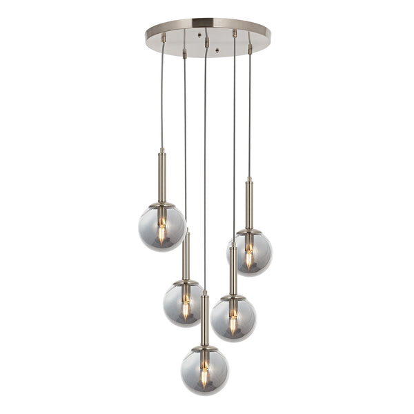 Lustra HubRom, HELYUM 5505-4521-53 40x40xHmax120 cm 4xE14-40W Crom Satinat