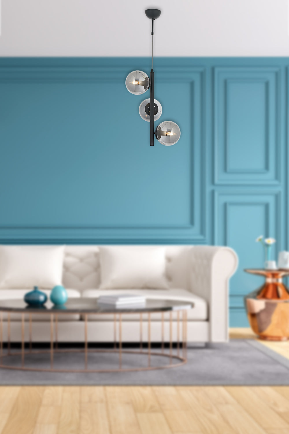 Lustra HubRom, EYLUL 5003-4552-96 35x35xHmax100 cm 3xE14-40W Antracit