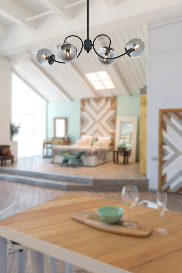 Lustra HubRom, MARAL 5004-4032-96 85x85xHmax90 cm 4xE14-40W Antracit