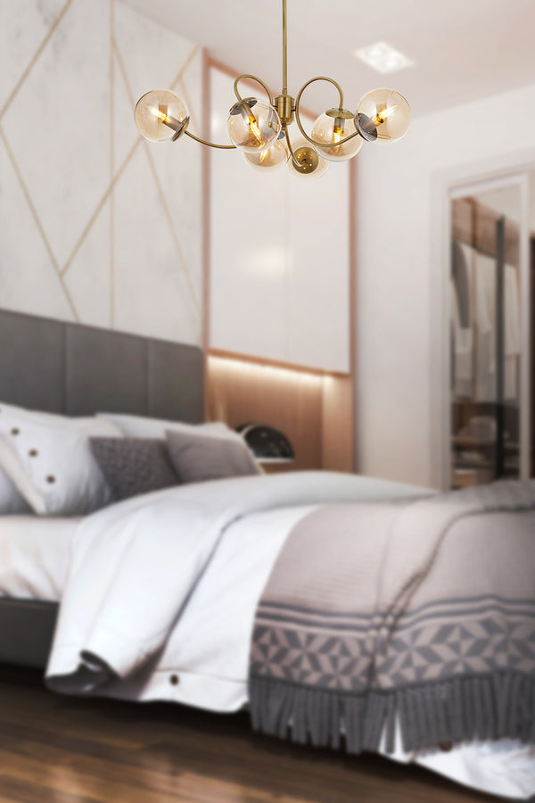 Lustra HubRom, MARAL 5006-4032-52 85x85xHmax90 cm 6xE14-40W Antiq