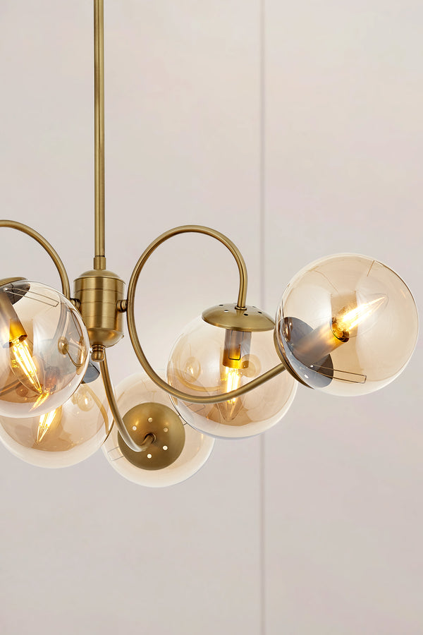 Lustra HubRom, MARAL 5006-4032-52 85x85xHmax90 cm 6xE14-40W Antiq