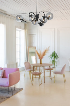 Lustra HubRom, MARAL 5006-4032-96 85x85xHmax90 cm 6xE14-40W Antracit