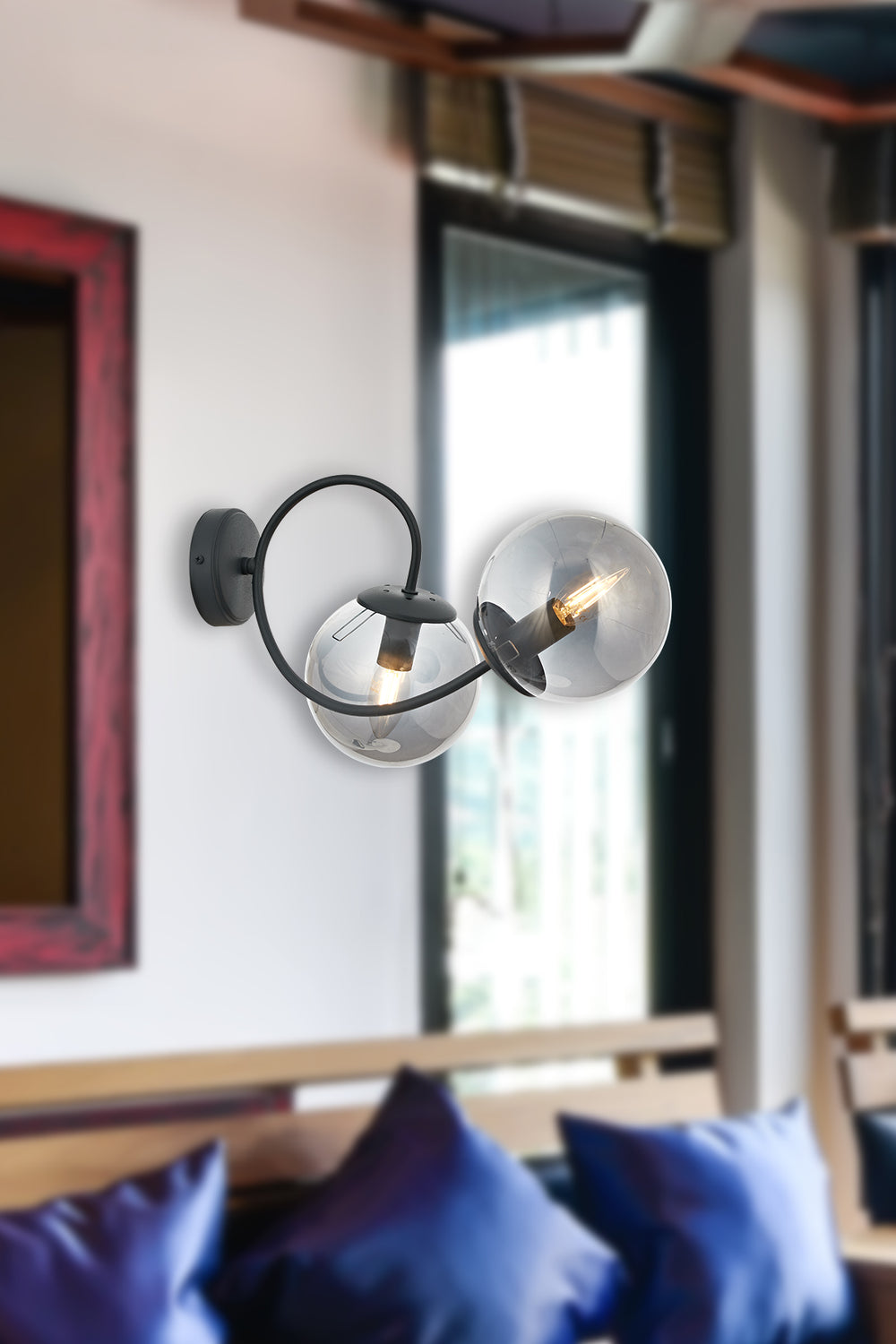 Aplica HubRom, MARAL 5102-4032-96 27x27xHmax25 cm 2xE14-40W Antracit