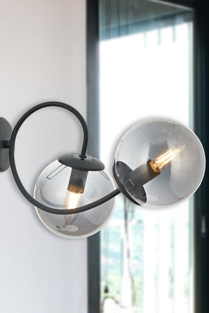 Aplica HubRom, MARAL 5102-4032-96 27x27xHmax25 cm 2xE14-40W Antracit