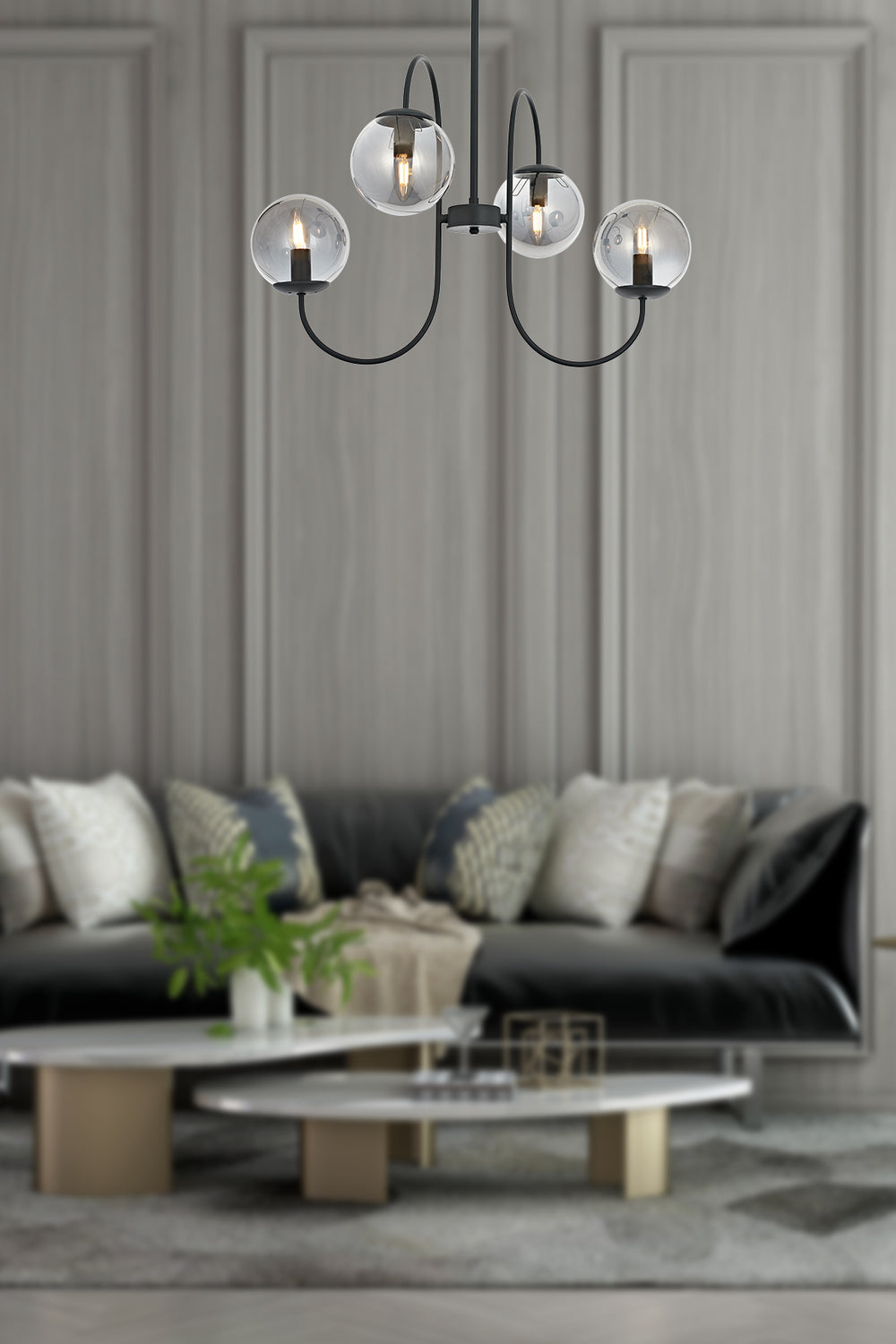 Lustra HubRom, SINIR 5004-8080-96 65x65xHmax95 cm 4xE14-40W Antracit