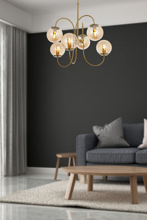 Lustra HubRom, SINIR 5006-8080-52 65x65xHmax95 cm 6xE14-40W Antiq