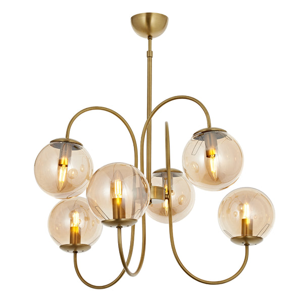 Lustra HubRom, SINIR 5006-8080-52 65x65xHmax95 cm 6xE14-40W Antiq