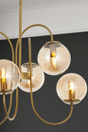 Lustra HubRom, SINIR 5006-8080-52 65x65xHmax95 cm 6xE14-40W Antiq