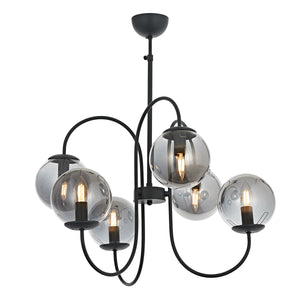 Lustra HubRom, SINIR 5006-8080-96 65x65xHmax95 cm 6xE14-40W Antracit