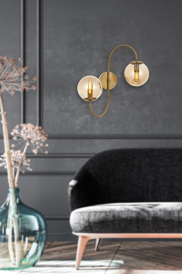 Aplica HubRom, SINIR 5102-8080-52 28x28xHmax45 cm 2xE14-40W Antiq