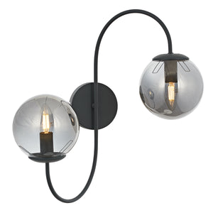 Aplica HubRom, SINIR 5102-8080-96 28x28xHmax45 cm 2xE14-40W Antracit