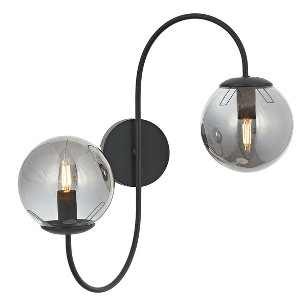 Aplica HubRom, SINIR 5102-8080-96 28x28xHmax45 cm 2xE14-40W Antracit