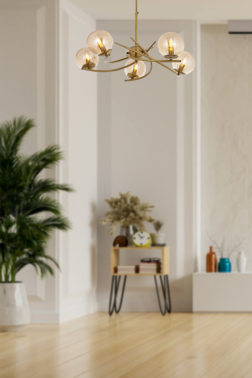 Lustra HubRom, ZULAY 5005-1020-52 80x80xHmax60 cm 5xE27-60W Antiq