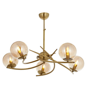 Lustra HubRom, ZULAY 5005-1020-52 80x80xHmax60 cm 5xE27-60W Antiq